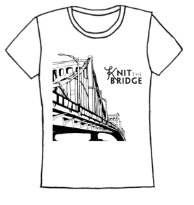 Look fabulous with a Knit the Bridge t-shirt when you donate $60 to our Indiegogo campaign. 